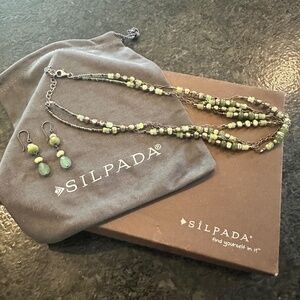 Silpada beaded necklace & earring set